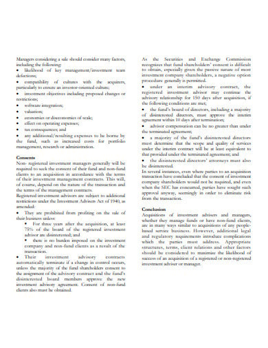 investment firm management contract