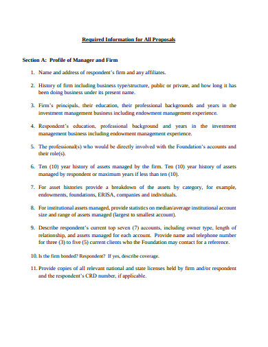 investment management proposal template