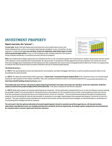 investment property analysis and report