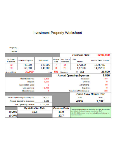 investment-property-evaluation-worksheet-template