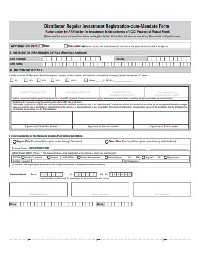 investment registration form