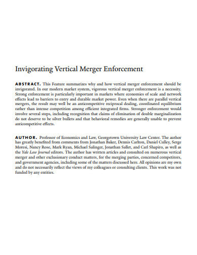 invigorating vertical merger enforcement