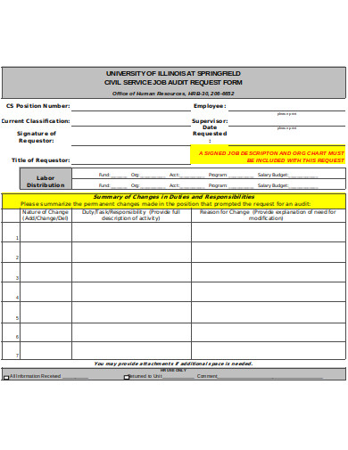 job audit request form in xls