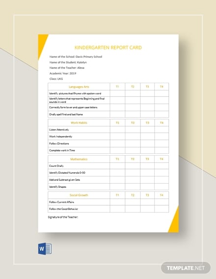 kindergarten-report-card-template