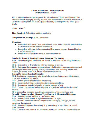 librarian lesson plan template