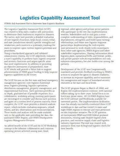 logistics capability assessment tool