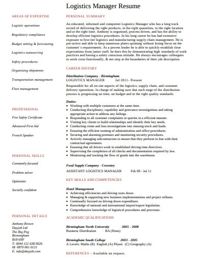 12 Logistics Resume Templates In PDF MS Word Apple Pages