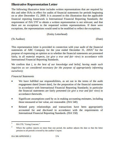 management representation letter m&a