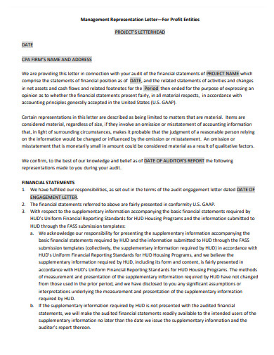 11+ Management Representation Letter Templates in DOC | PDF