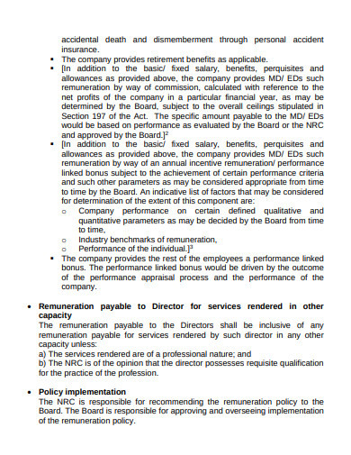 11+ Remuneration Policy Templates in PDF | Ms Word