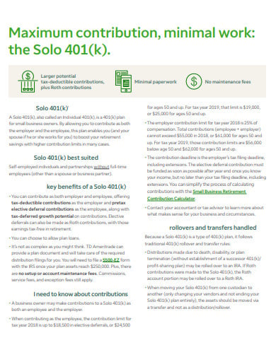 maximum contribution self employed solo 401k calculator