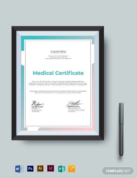 medical certificate template for absent