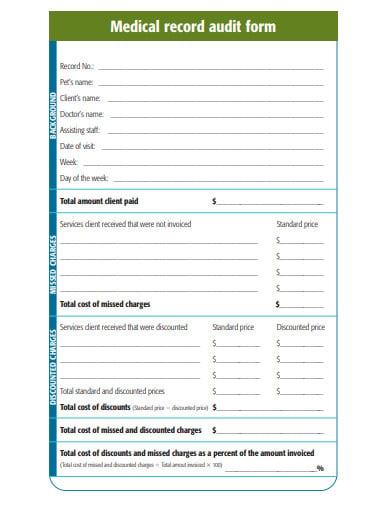 medical-record-audit-form-template