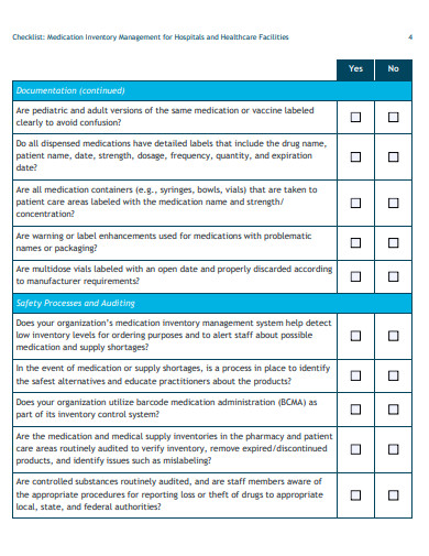 Drug Accountability Checklist.pdf 11+ Medication Audit Checklist Templates in PDF | DOC