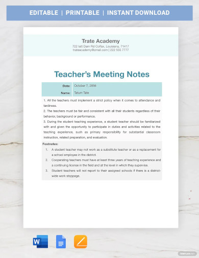 meeting note taking template