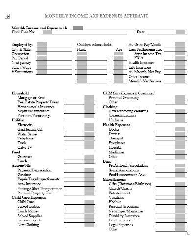 7+ Monthly Income and Expense Statement Templates in PDF | DOC