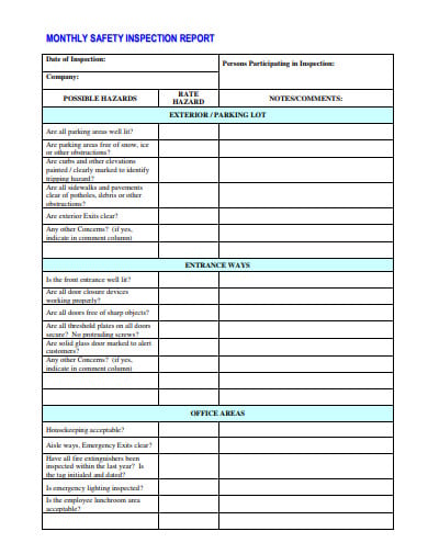 13+ Safety Inspection Report Templates in DOC | PDF