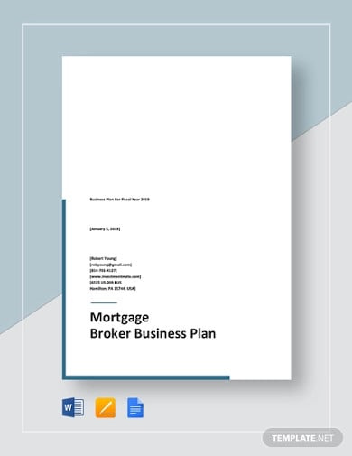 mortgage broker business plan template
