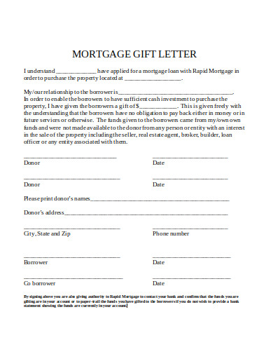 39 Gift Letter For Mortgage Template Word KileShijie