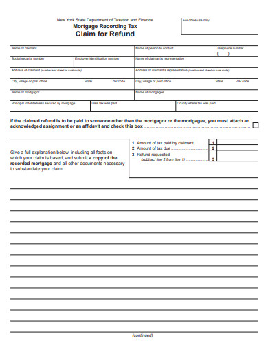mortgage recording tax form
