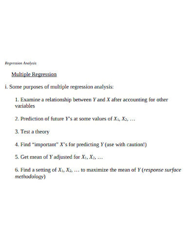 multiple regression analysis template