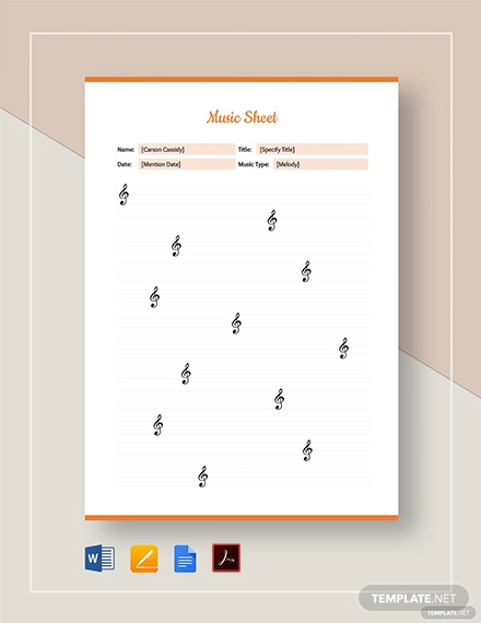 Sheet Music Template 9 Free Word Pdf Documents Download 8864