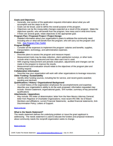 11+ Needs Statement Templates in PDF | DOC