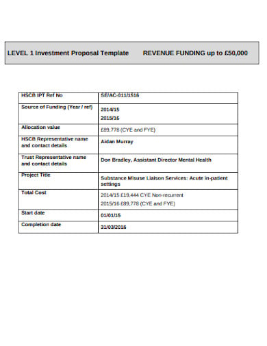 5+ New Business Investment Proposal Templates in PDF | WORD | Free ...