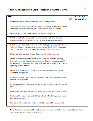 non-audit-engagement-letter-checklist