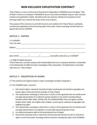 non-exclusive-music-agency-contract-template