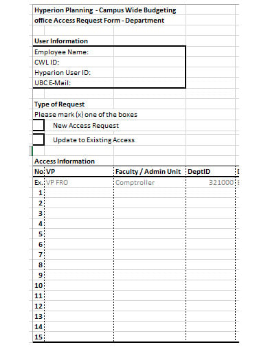 office acess request form template