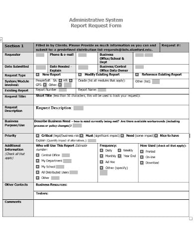 office admin request form template