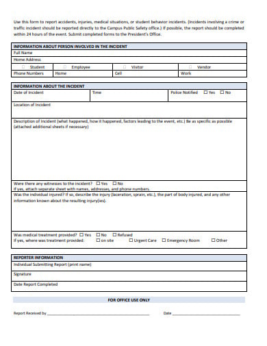 office incident report template