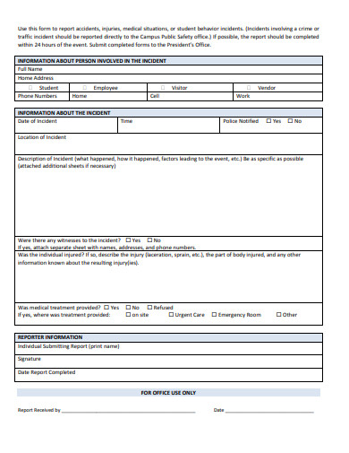 10+ Office Incident Report Templates in DOC | PDF