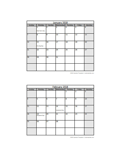 office monthly calendar