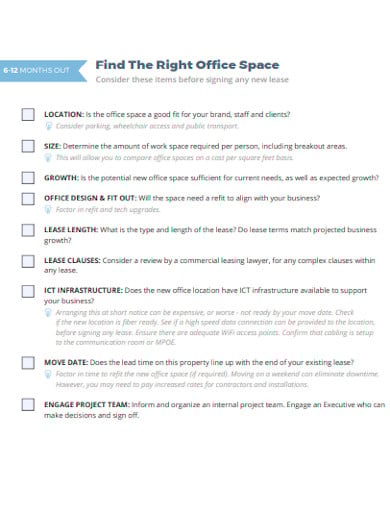 office move checklist templates