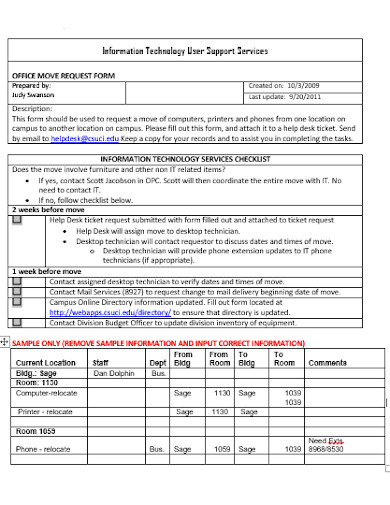 8+ Office Request Form Templates in PDF | Word | XLS