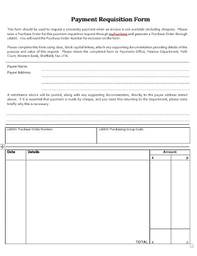 office payment requisition form template