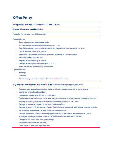 10  Office Policy Templates in PDF DOC