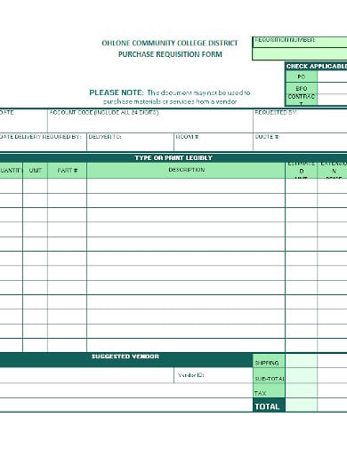 office purchase requisition form template