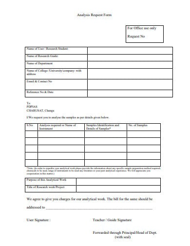 office request analysis form template