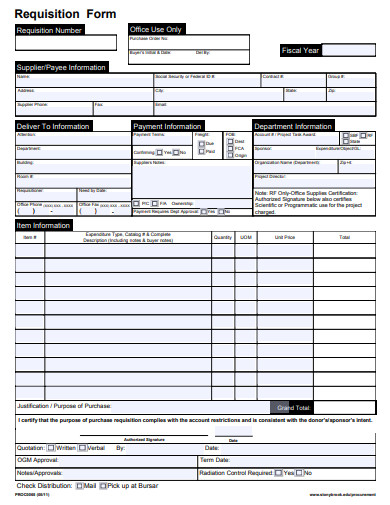 10+ Office Requisition Form Templates in PDF | Word | XLS | Google Docs ...