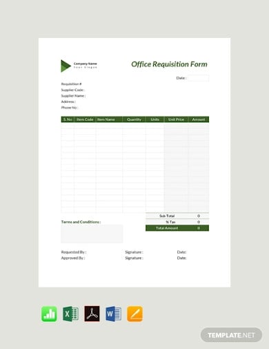 office requisition form template