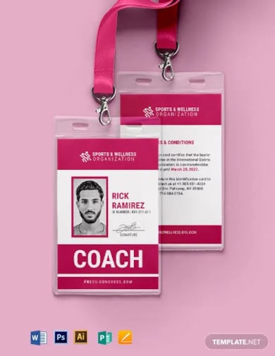 official sports id card template