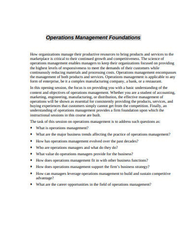 operations management foundations