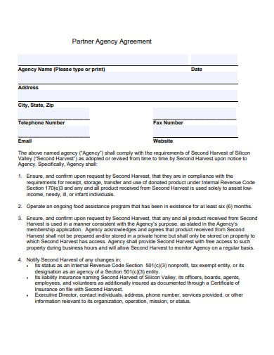 partner agency product agreement template
