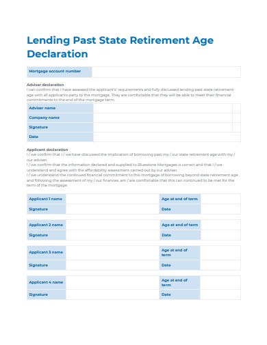 past state retirement age declaration