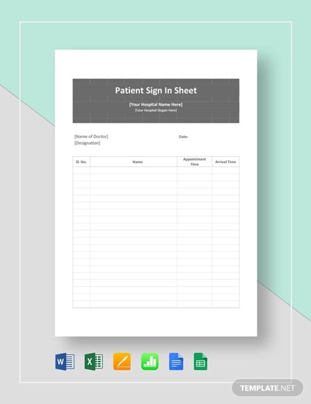patient sign in sheet template