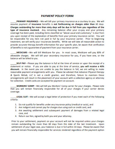 12  Payment Policy Templates in PDF MS Word Google Docs