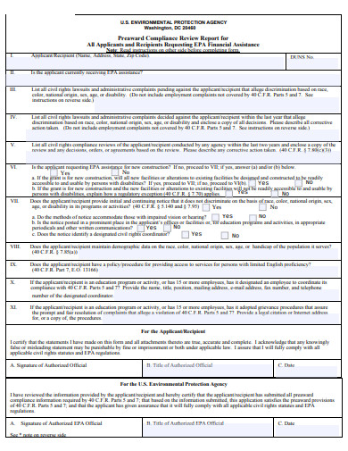 FREE 10+ Compliance Review Form Templates in PDF | MS Word